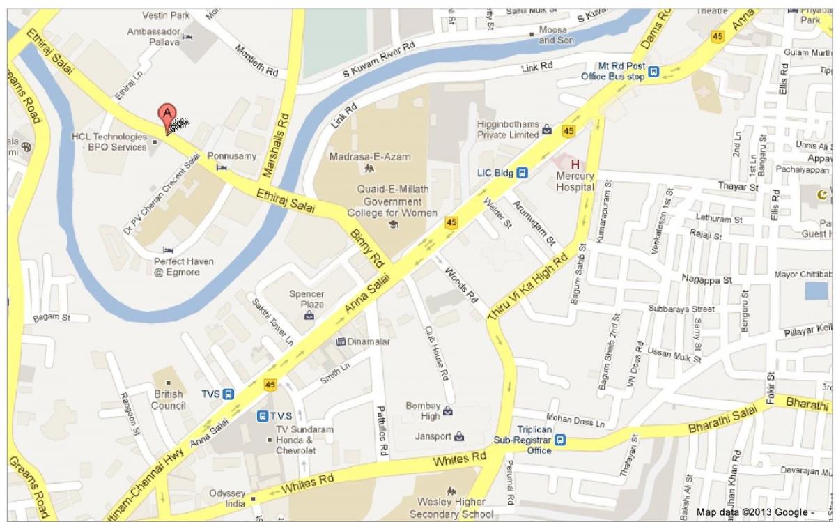 Anna Salai Chennai mapa