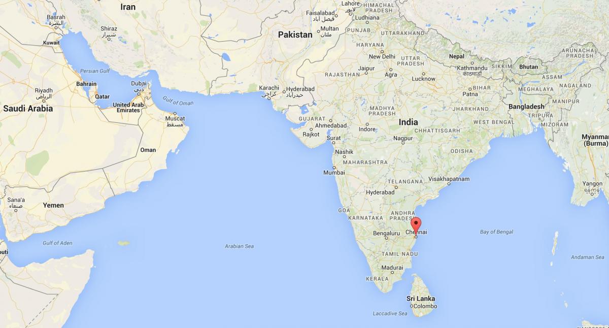Chennai a l'índia mapa