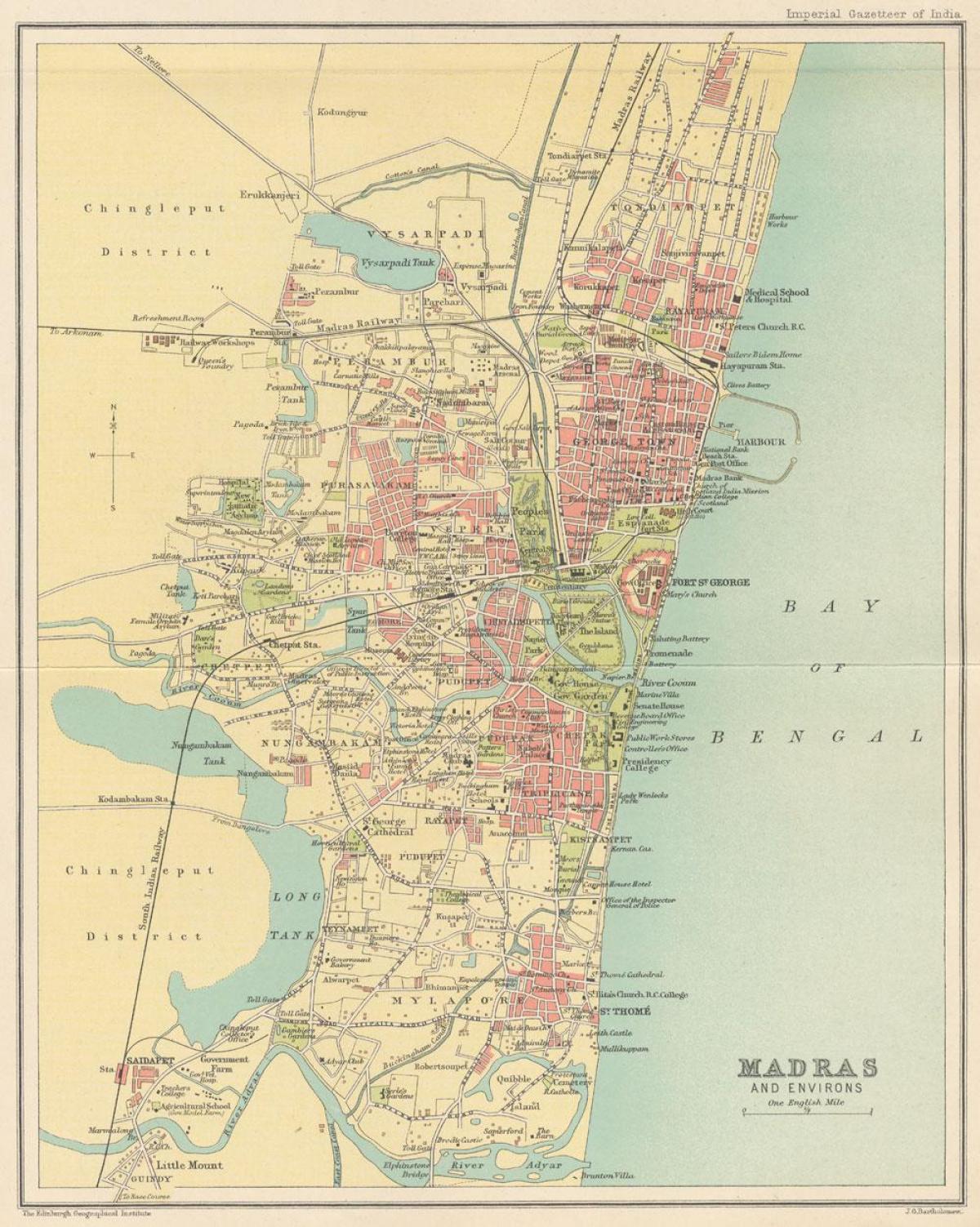 mapa antic de Chennai