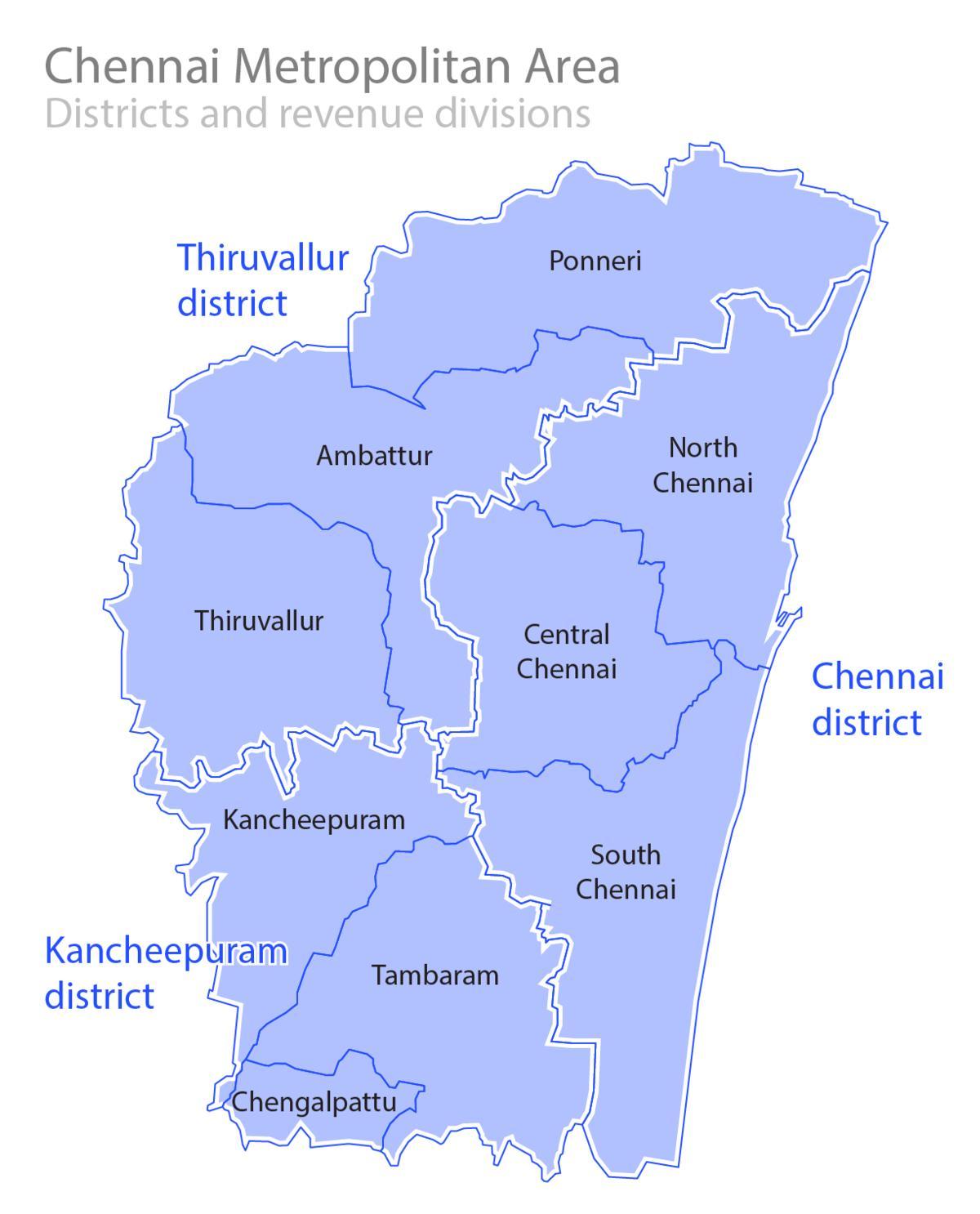 Chennai límit mapa