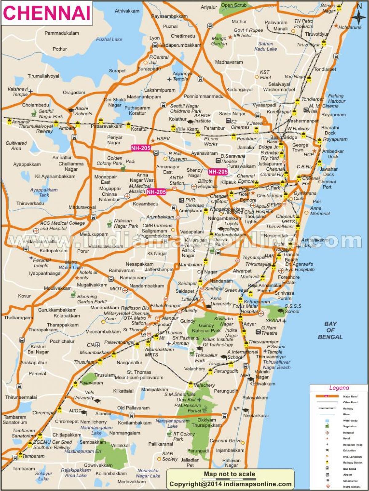 Chennai ciutat plena mapa