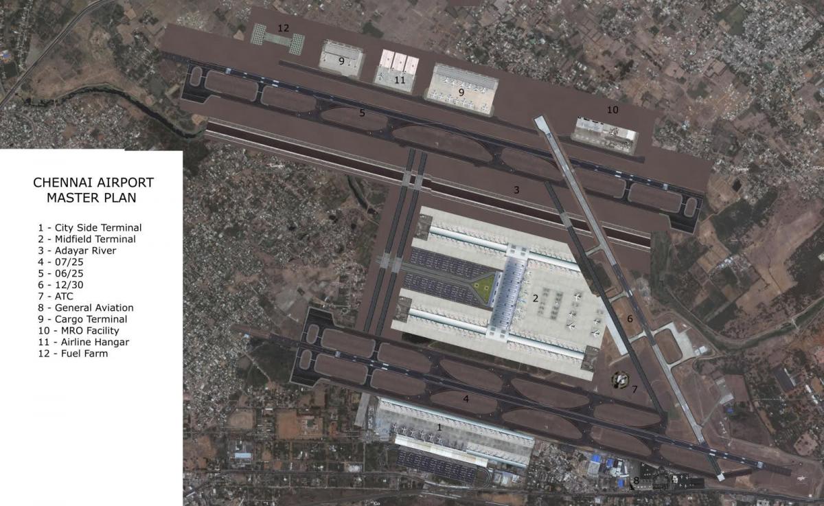 mapa de l'aeroport de Chennai