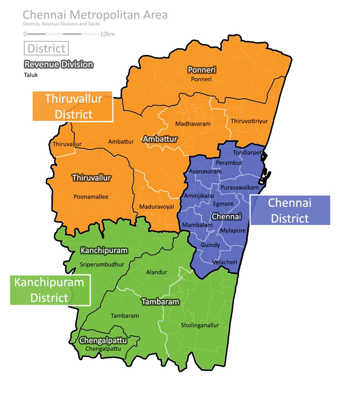 mapa de localització de Chennai