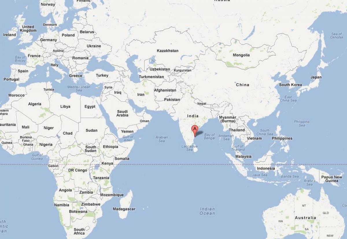 Chennai en el mapa del món