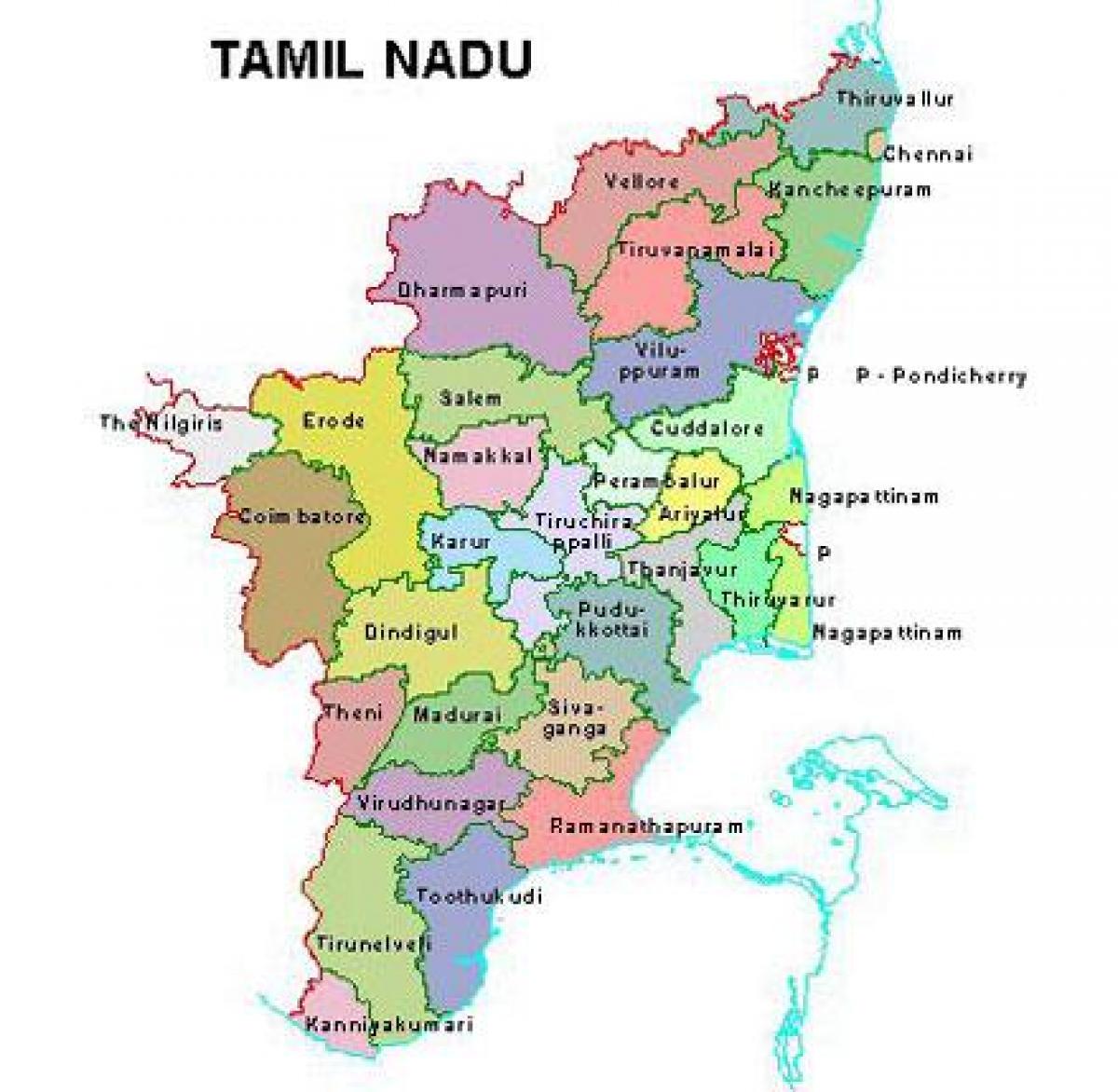 mapa de Chennai Tamil Nadu