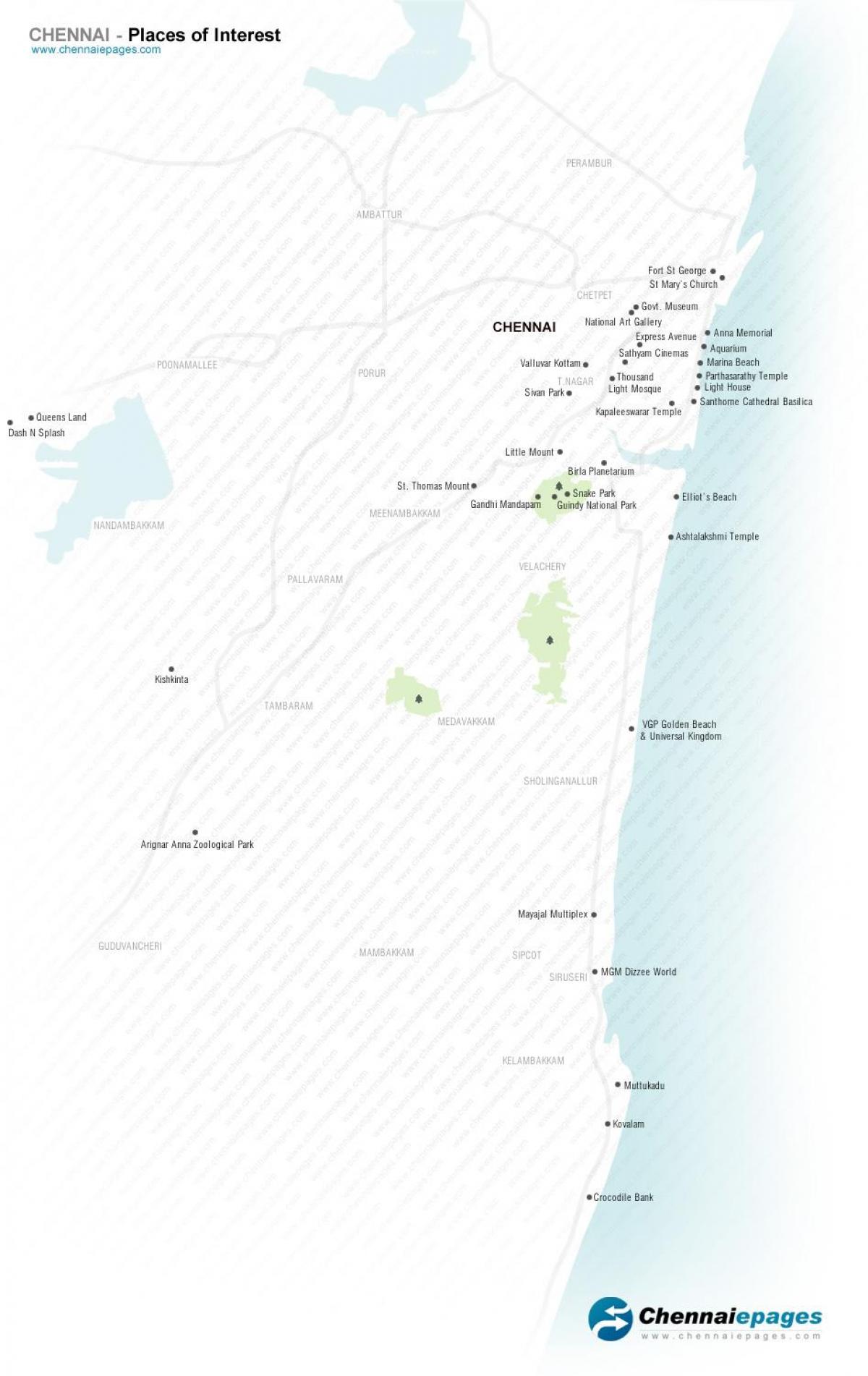 mapa turístic de Chennai
