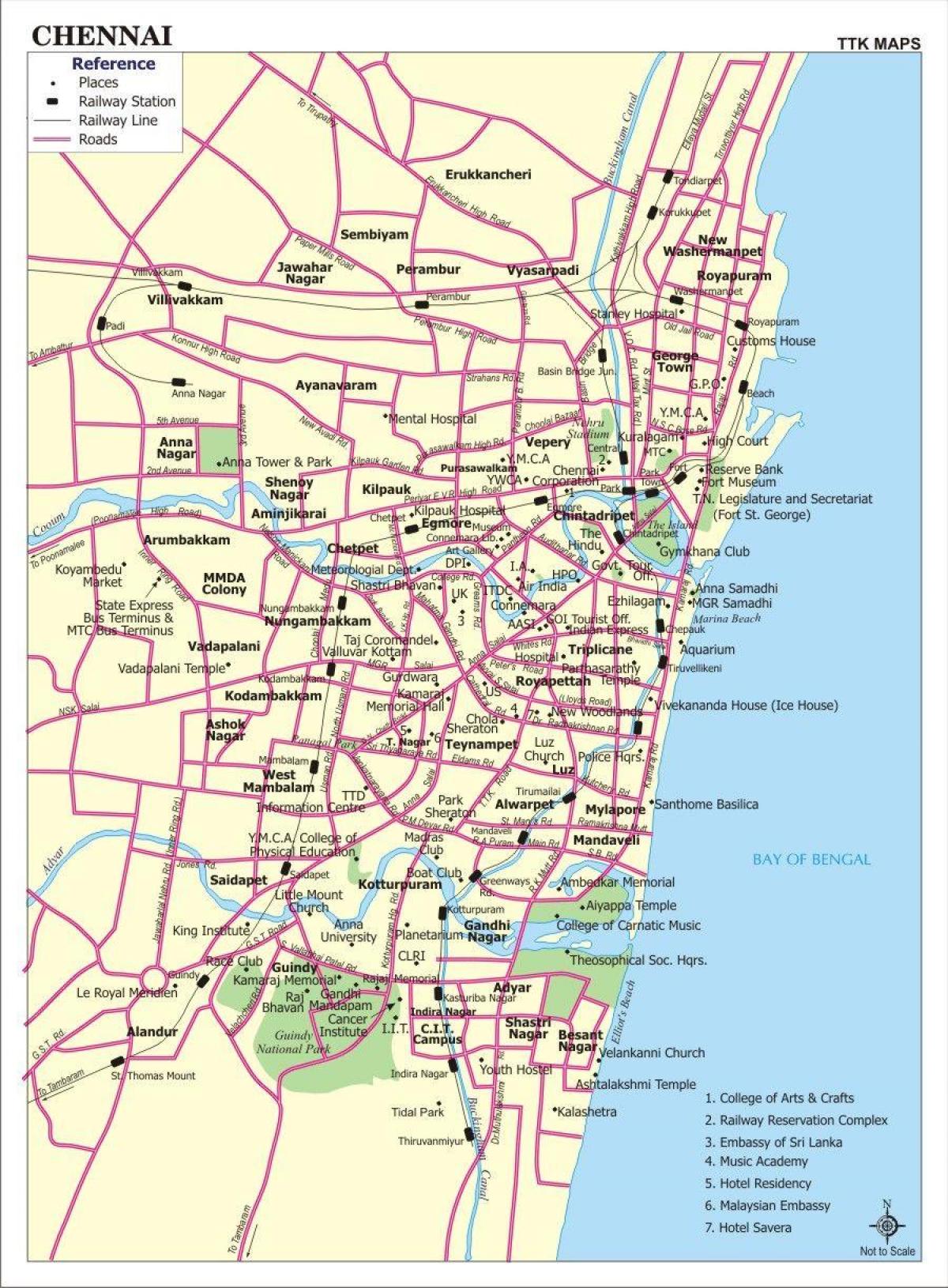 mapa de Chennai ciutat
