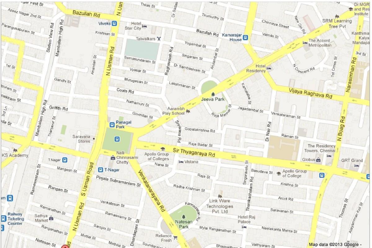 mapa de Chennai t Nagar