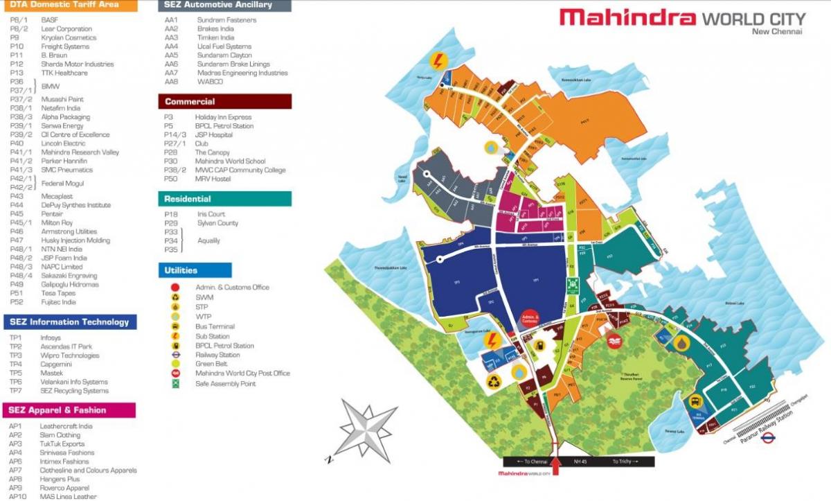 mapa de Mahindra ciutat Chennai