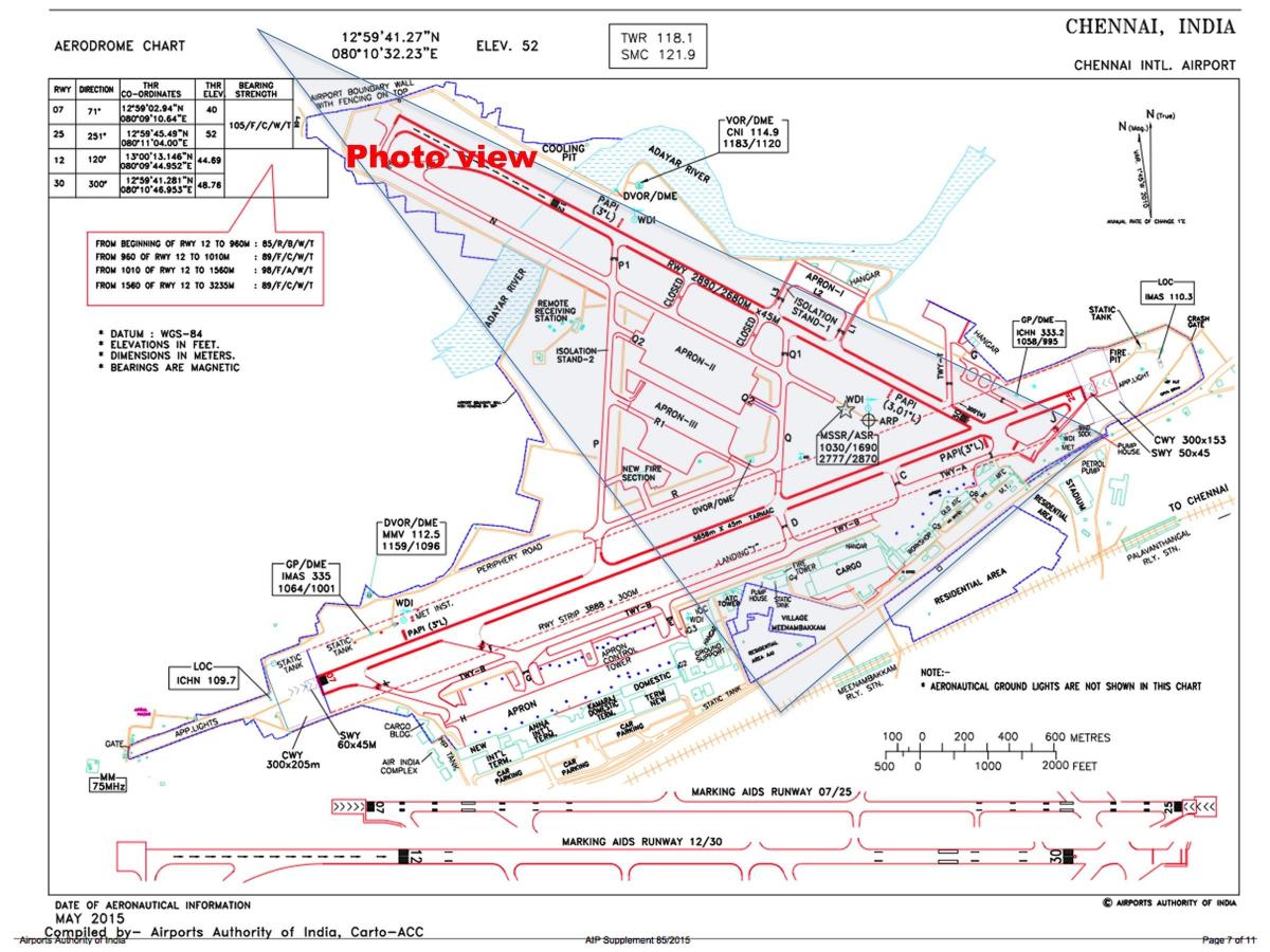 Chennai l'aeroport internacional mapa