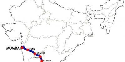 Mumbai a Chennai tren mapa de rutes