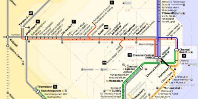 Centre de Chennai mapa
