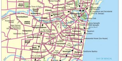 Mapa de carreteres de Chennai