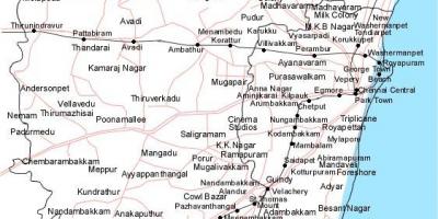 Chennai mapa amb les indicacions