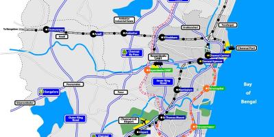 Mapa de Chennai llacs