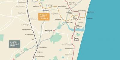 Metro ferrocarril Chennai mapa de ruta de la fase 2
