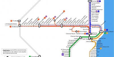 Chennai trens de rodalies mapa